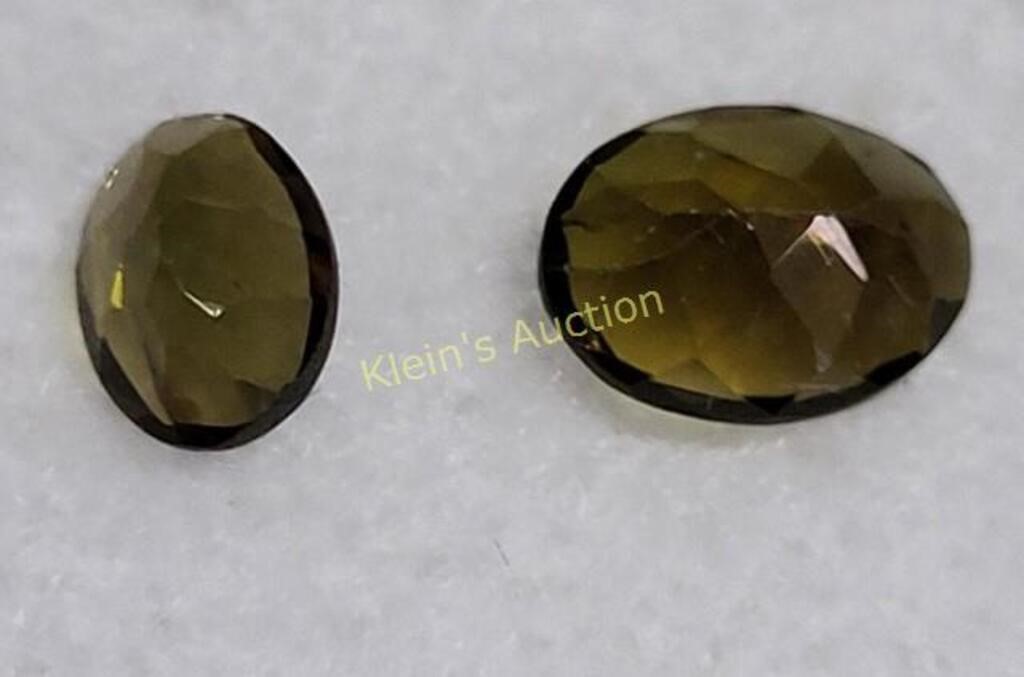 estate gems pair of oval cut brown tourmaline