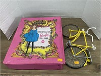 Vintage Barbie w/ case , bike and misc
