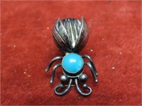 Vintage sterling silver insect bug pin.