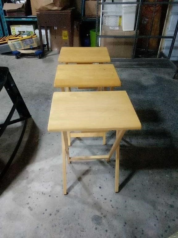 3 wooden folding "TV" tables! Each measures 26"