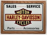 Framed 11x16” Harley-Davidson Sales & Service Sign