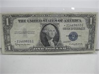 1935 H Silver Certificate Star Note 1 Dollar