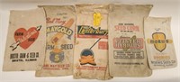 Lot Of 5 Vintage Advertising Seed Bags