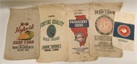 Lot Of 5 Vintage Advertising Seed Bags