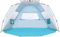 WolfWise 6-7 Person Easy Up Beach Tent Blue