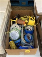 BOX OF ASSORTED KINDS OF MASKING TAPE