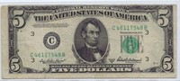 US$5 FRN LINCOLN 3C Philadelphia ERROR shift.5C1