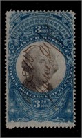 US REVENUE STAMP, SCOTT# R126, USED, SCV: $500.00