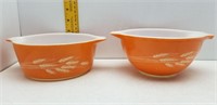 2 AUTUMN HARVEST PYREX 750 MIL MIXING BOWLS-