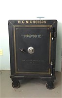 Antique Howe safe - HEAVY see details