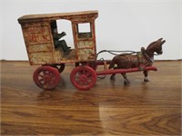 Modern Iron Horse Drawn Milk Wagon Toy