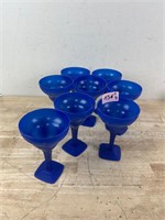 Blue Plastic Margarita Glasses