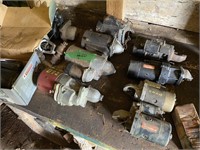 Bunch of old starters and alternators etc.