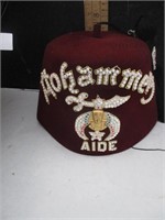 Mohammed Shriner Aide hat with hat box
