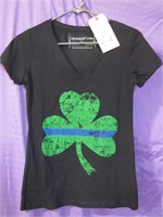 Thin Blue Line Police Support Women Small Shamrock