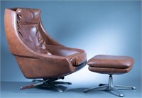 Swedish Modern Overman lounge chair & ottoman