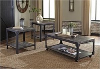 ASHLEY JANDOREE 3-PIECE COFFEE & END TABLE SET