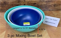 3 pc Plastic Mixing Bowls