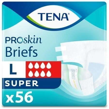 56 PACK Tena ProSkin Unisex Adult Briefs Large