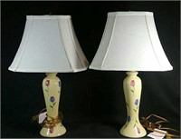 Set of two yellow tulip lamps