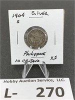 Silver 1904 Philippines 10 Cent