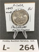 Silver 1945 Philippines 50 Cent