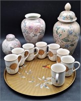 (H) Various Japanese pottery,  Otagiri drinkware