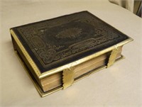 Gilt Embossed and Gothic Brass Accented Bible.