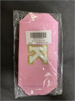 Personalized Chenille Letter K Preppy Makeup Bag,