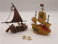 2 VINTAGE MINI BOAT MODELS