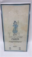 Vintage Framed Town Crier Flour Sack