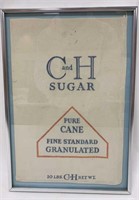 Vintage Framed C & H Sugar Sack