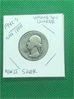 1942-S Washington Silver Quarter WWII San Franciso