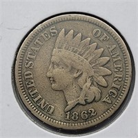 1862 C/N INDIAN HEAD PENNY F