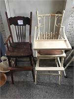 2 antique high chairs