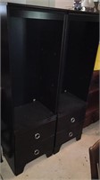 2 Black Shelf Units No Shelves