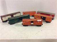 6 assorted box cars