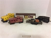 Assorted train cars