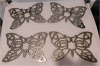 4 Leonard Italy silverplate butterflies