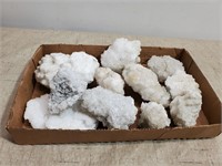 Flat of  Natural White Raw Crystal Rocks