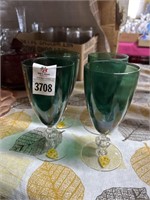 Green Tiffin Glass Stemware