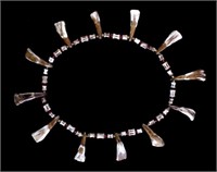 Plains Indian Buffalo Teeth Beaded Necklace 19th C