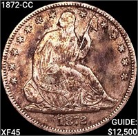 1872-CC Seated Liberty Half Dollar NEARLY UNC