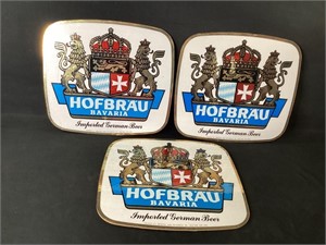 Three Hofbrau Bavaria Store Shelf Signs