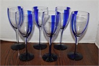 Cobalt & Clear Wine Glasses