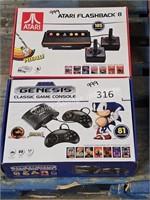 2- asst classic game consoles