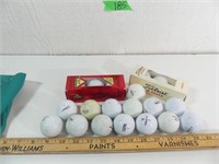 Golf Balls in Bag, new and used