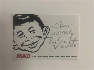 Mad Magazine Dick DeBartolo signed card.