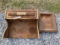 (10) Tin Cook Stove and Cast Iron Tray Bottom