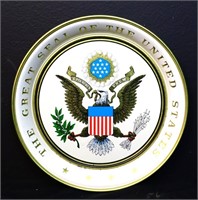 Vintage metal USA Presidential seal tray
